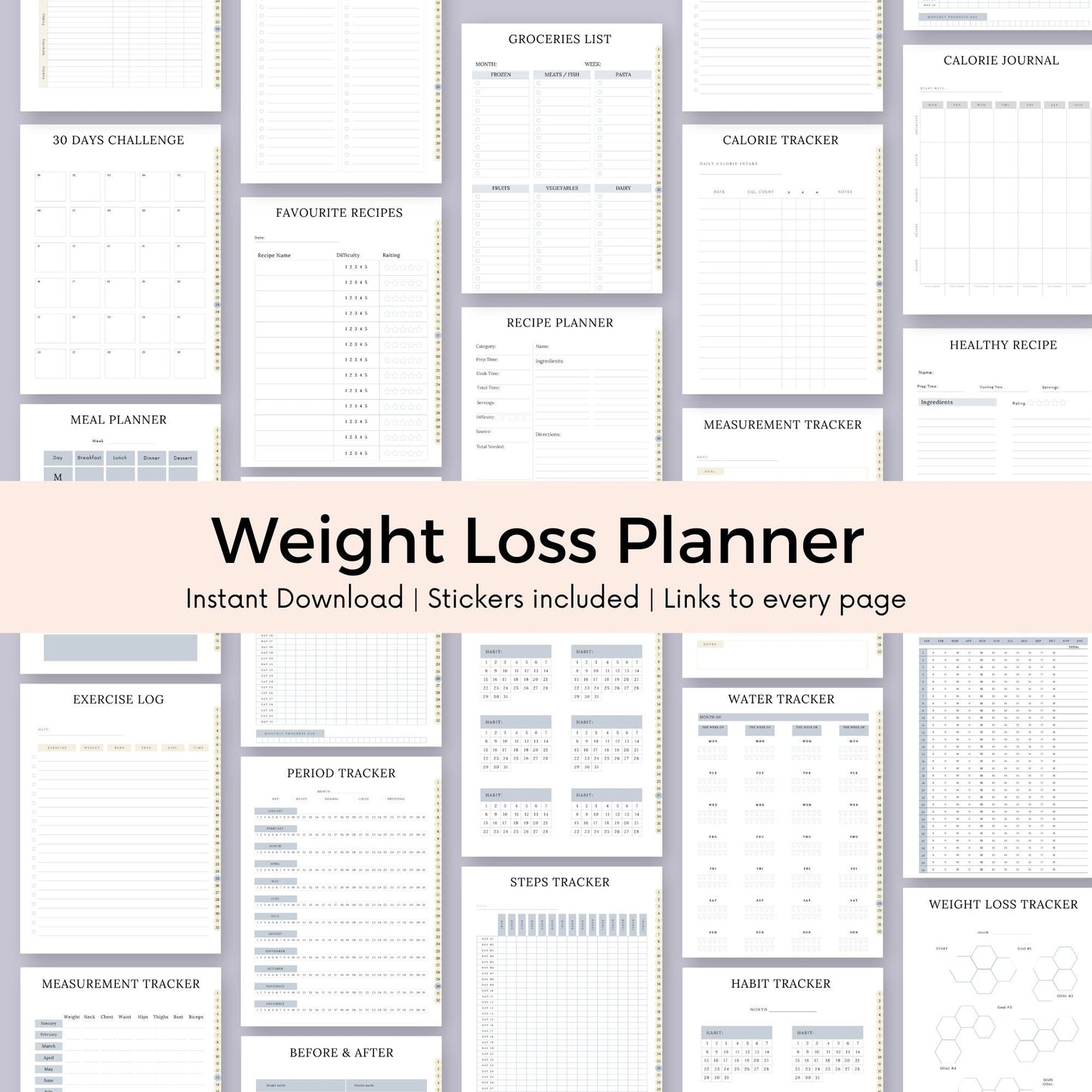 Digital Weight Loss Planner